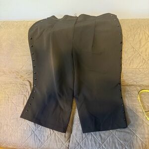 DKNY Black Studded Gaucho Pants high waist